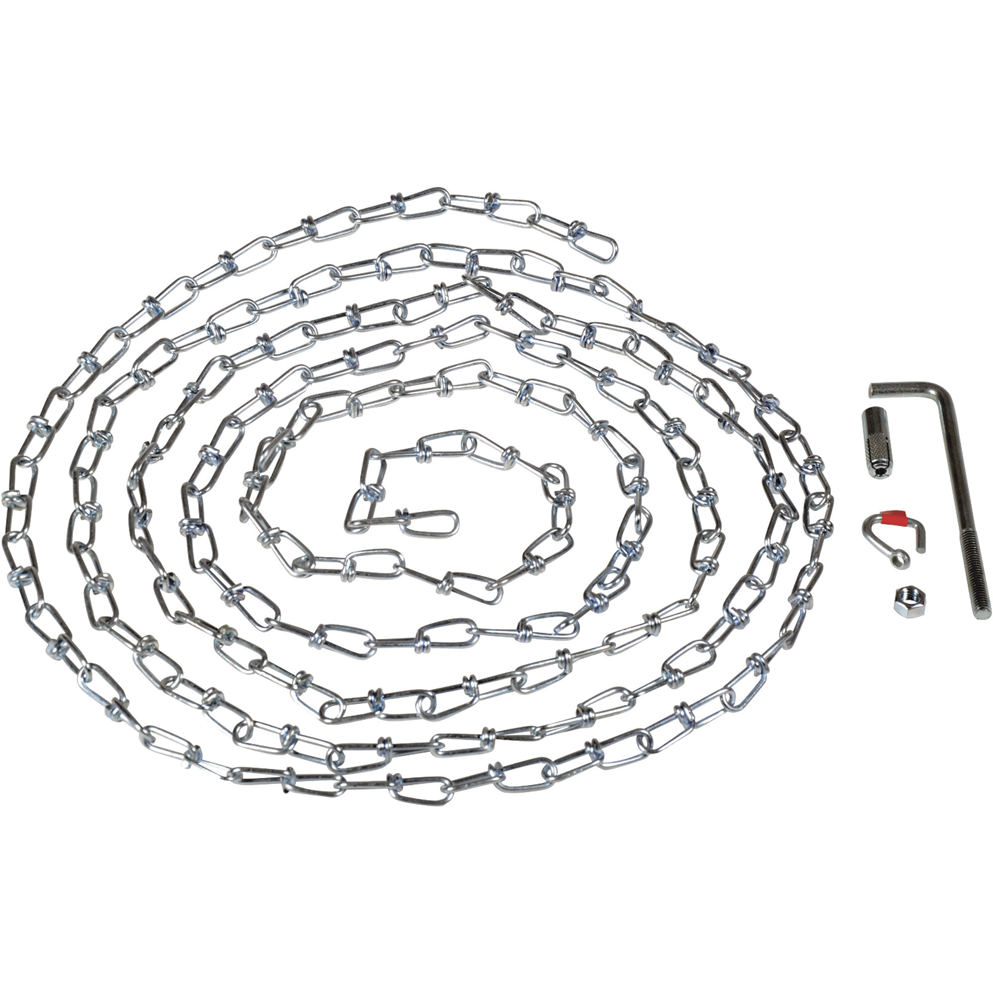 Vestil Wheel Chock Chain and Hanger with Reflector - 15ft. Length, Durable Construction, Model# OH-15R